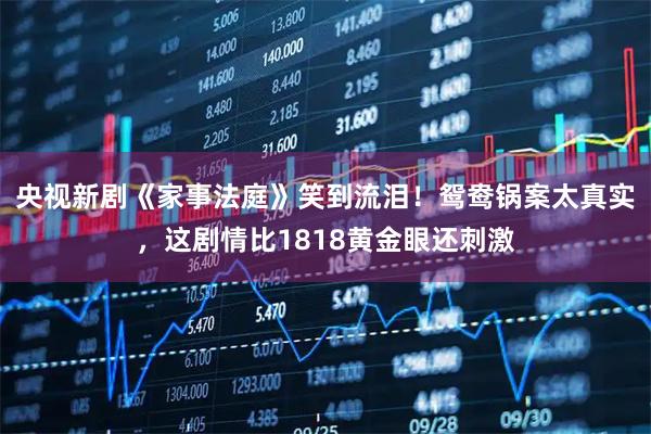 央视新剧《家事法庭》笑到流泪！鸳鸯锅案太真实，这剧情比1818黄金眼还刺激