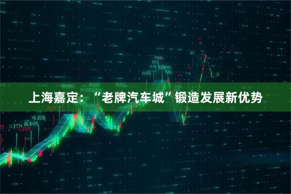 上海嘉定：“老牌汽车城”锻造发展新优势